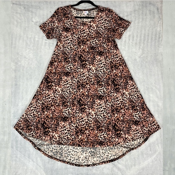 LuLaRoe Tiger Print Dress Womens XS Hi-Low Knee Length - Picture 1 of 12